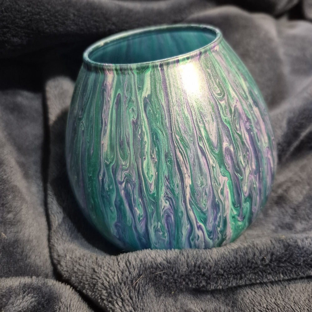 Blue and Purple Drip Glaze Candle Holder